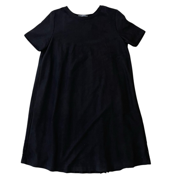 Zara Pleated A-line Black Dress - Picture 3 of 4